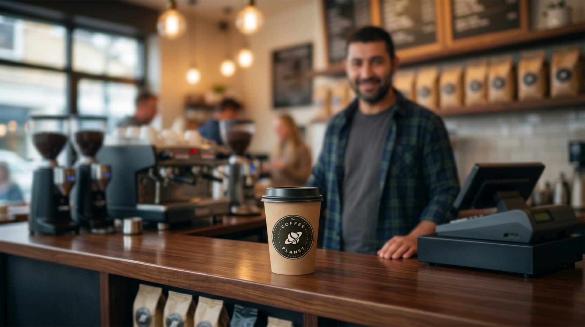 The Coffee Planet café counter